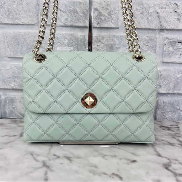 Kate Spade Natalia Quilted Leather Medium Flap Chain Shoulder Bag Crossbody - Picture 2 of 10